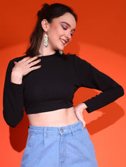 Kotty Women Solid High Neck Top