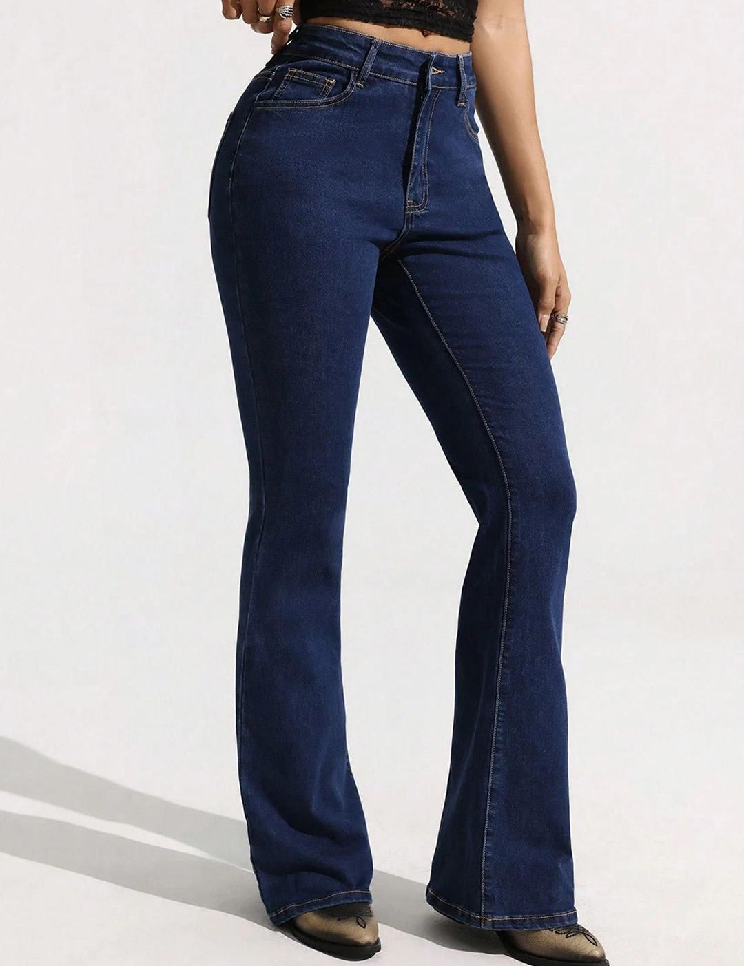 Kotty Women Jean Bootcut High-Rise Clean Look Stretchable Jeans