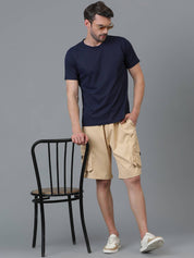 KOTTY  Solid Men Beige Cargo Shorts
