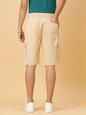 KOTTY  Solid Men Beige Cargo Shorts