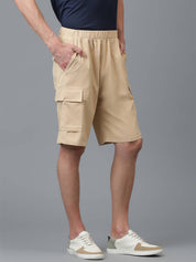 KOTTY  Solid Men Beige Cargo Shorts