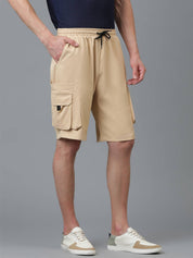 KOTTY  Solid Men Beige Cargo Shorts