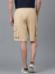 KOTTY  Solid Men Beige Cargo Shorts