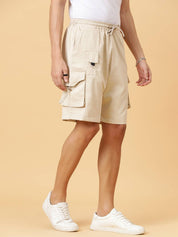 KOTTY  Solid Men Beige Regular Shorts