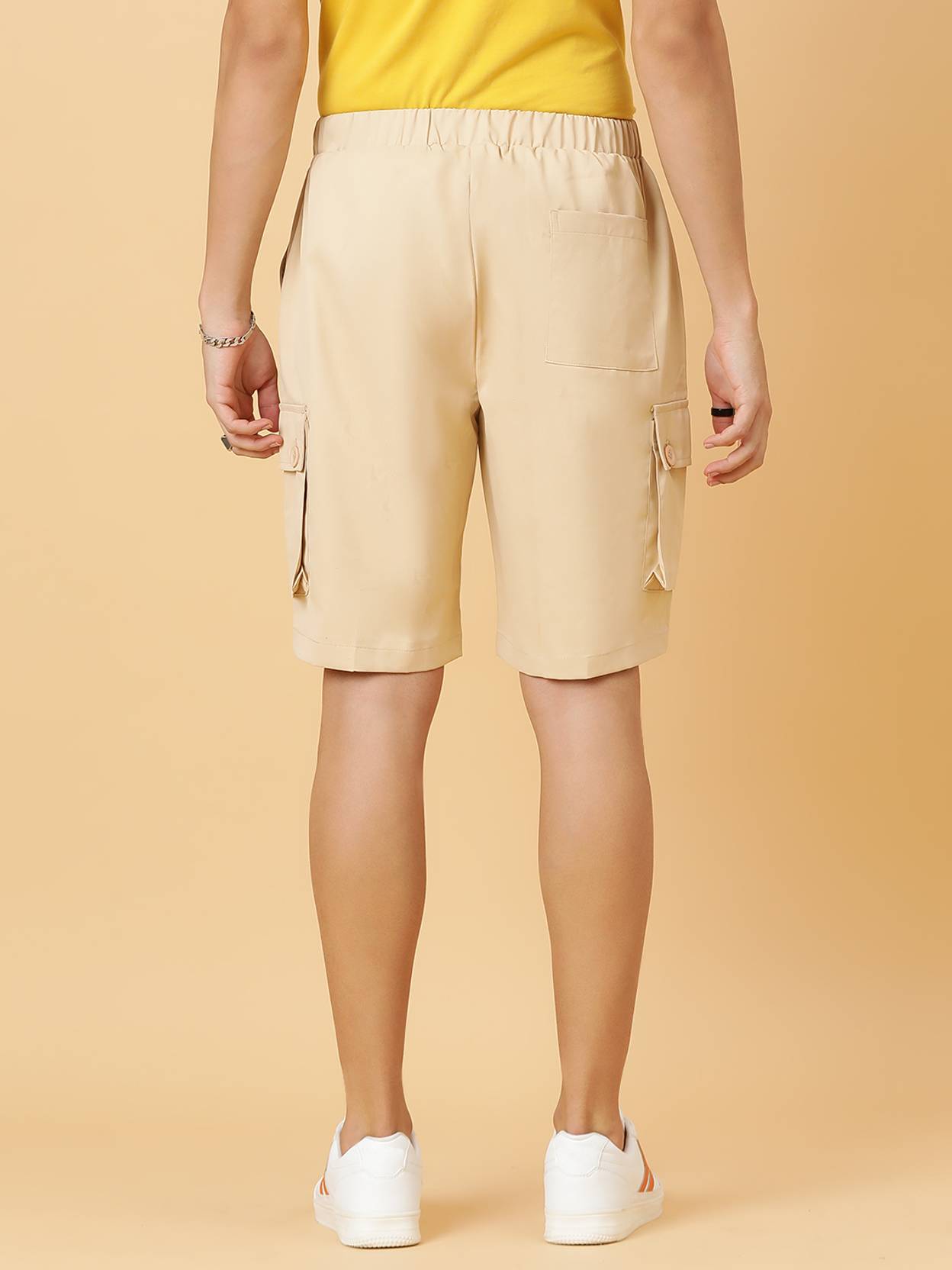 KOTTY  Solid Men Beige Regular Shorts