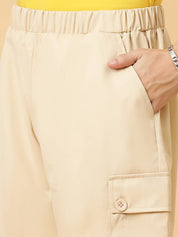 KOTTY  Solid Men Beige Regular Shorts