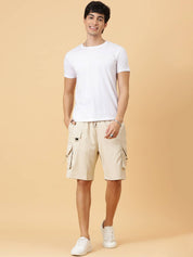KOTTY  Solid Men Beige Regular Shorts