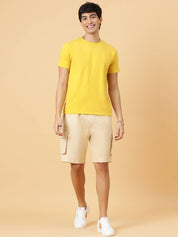KOTTY  Solid Men Beige Regular Shorts