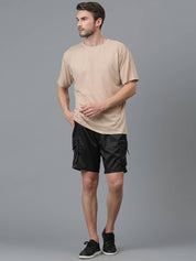 KOTTY  Solid Men Black Cargo Shorts
