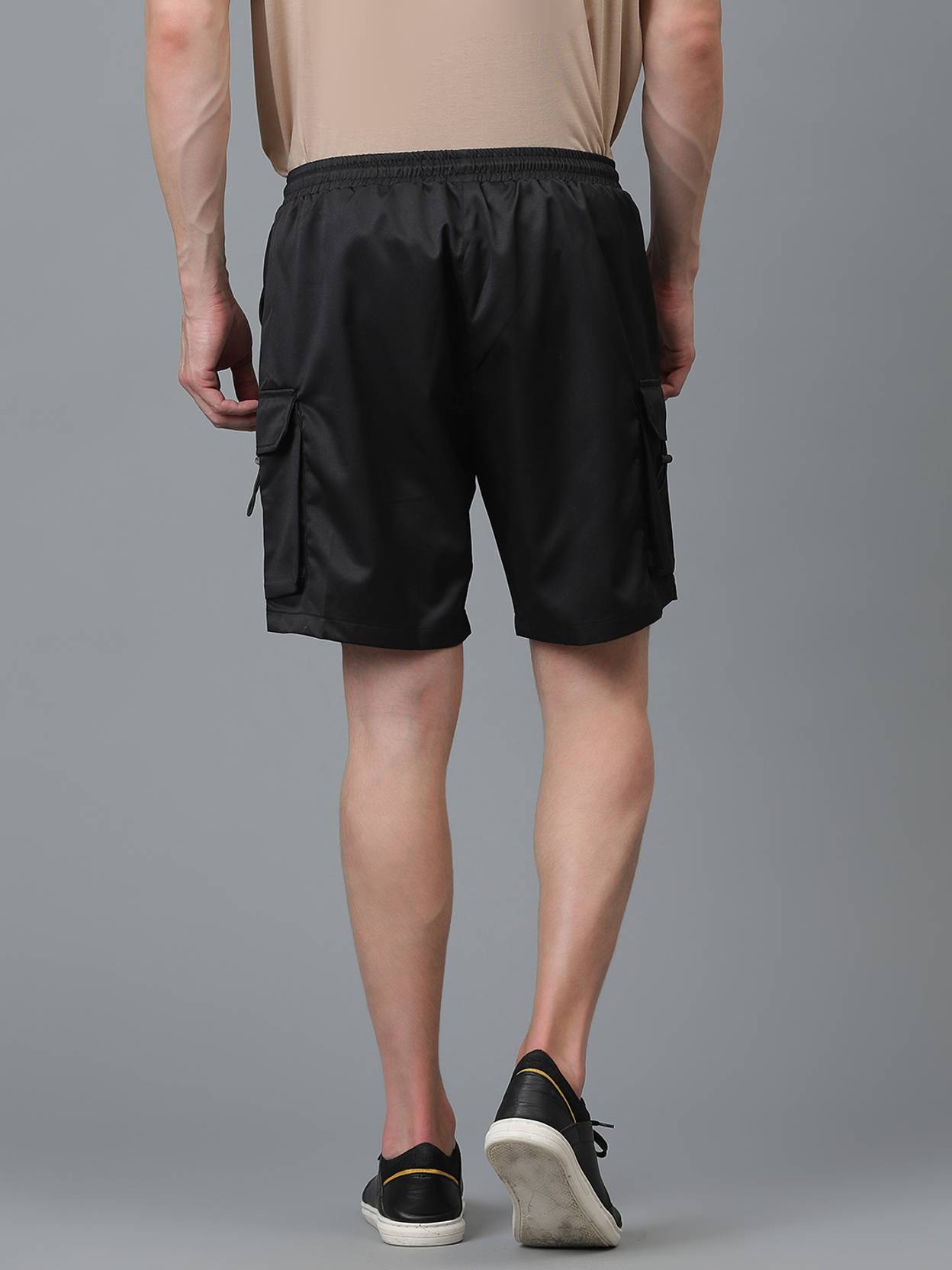 KOTTY  Solid Men Black Cargo Shorts