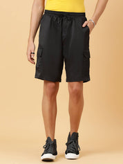 KOTTY  Solid Men Black Cargo Shorts