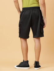 KOTTY  Solid Men Black Regular Shorts