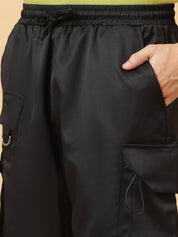 KOTTY  Solid Men Black Regular Shorts