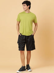 KOTTY  Solid Men Black Regular Shorts