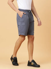 KOTTY  Solid Men Blue Regular Shorts