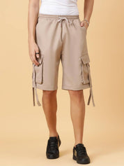 KOTTY  Solid Men Brown Cargo Shorts