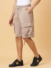 KOTTY  Solid Men Brown Cargo Shorts