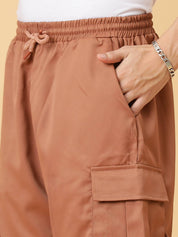 KOTTY  Solid Men Brown Cargo Shorts