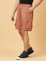 KOTTY  Solid Men Brown Regular Shorts