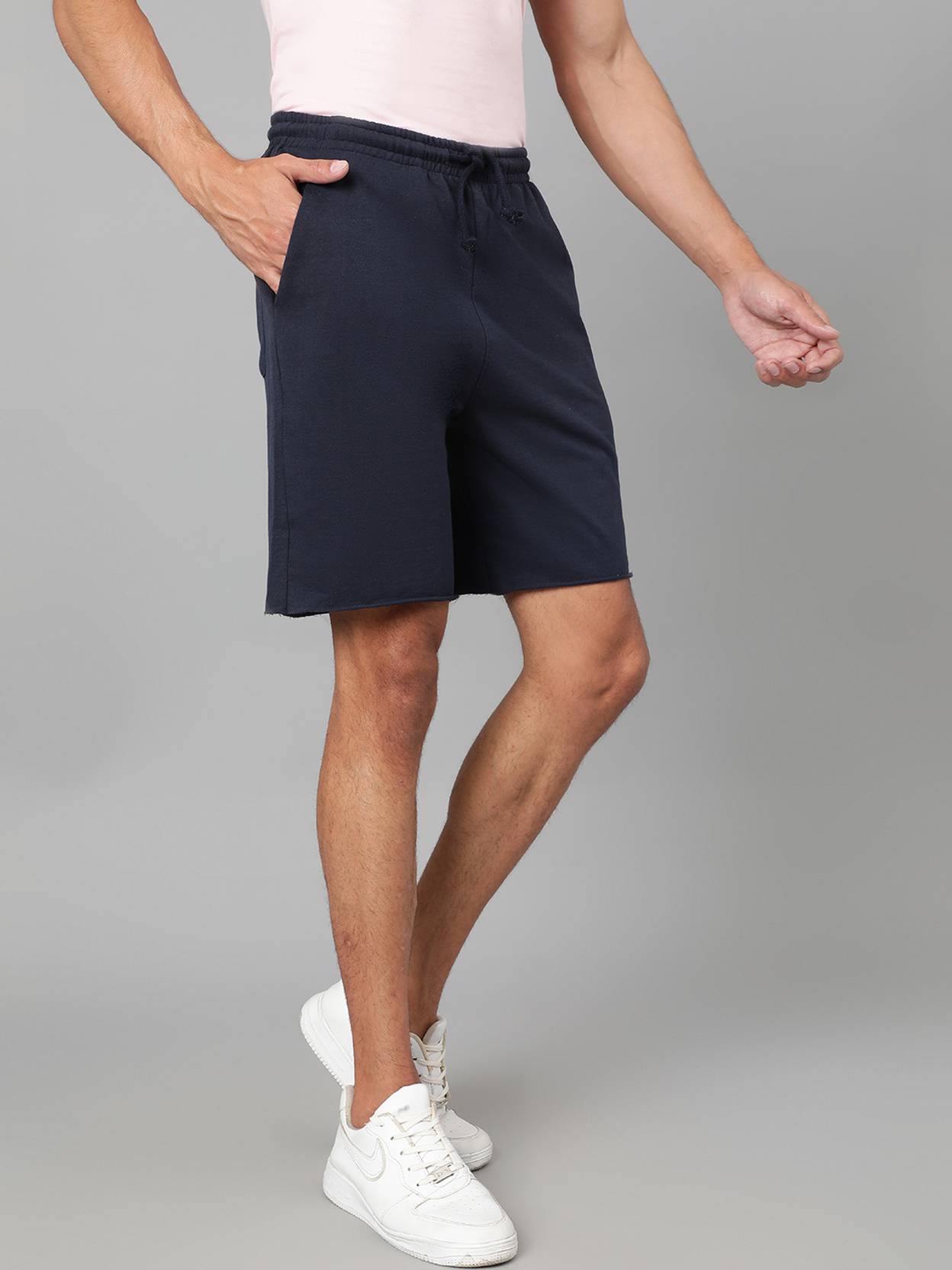 KOTTY  Solid Men Dark Blue Casual Shorts
