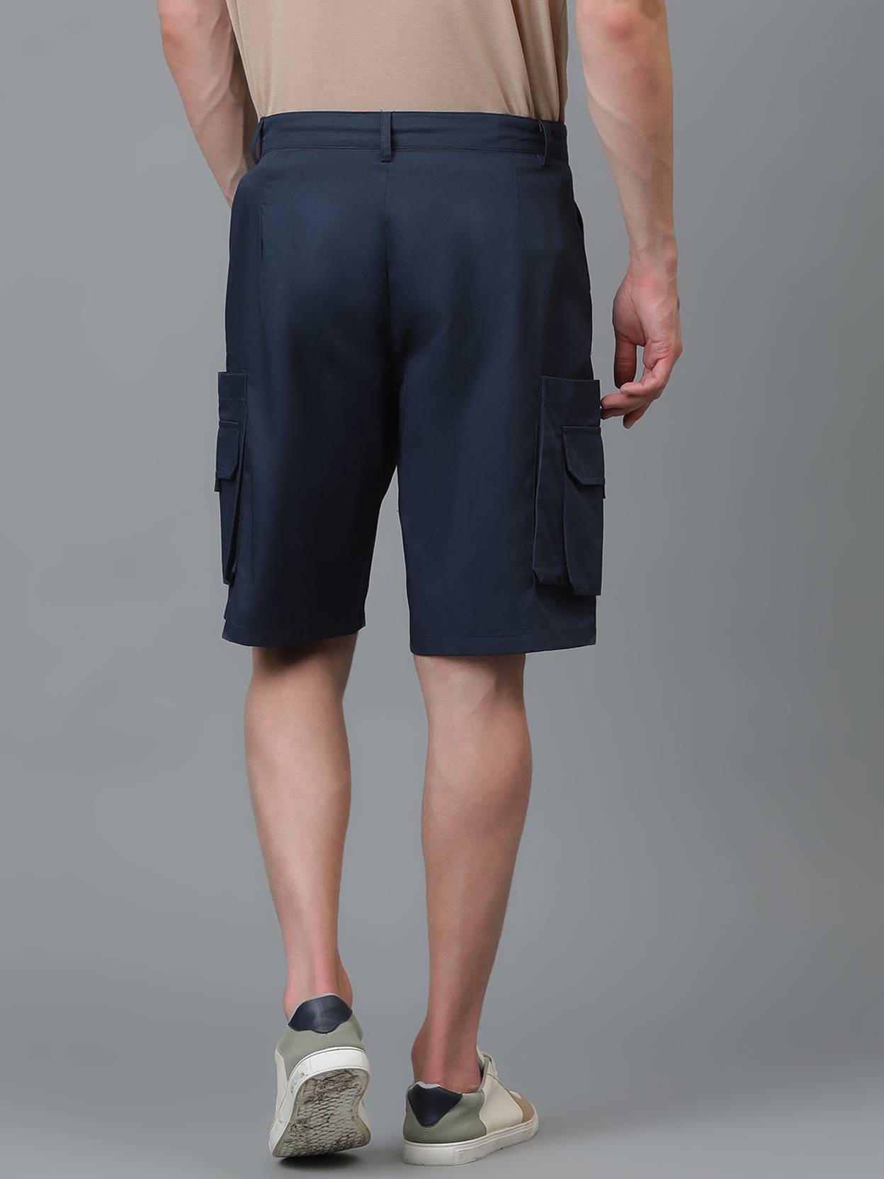 KOTTY  Solid Men Dark Blue Regular Shorts