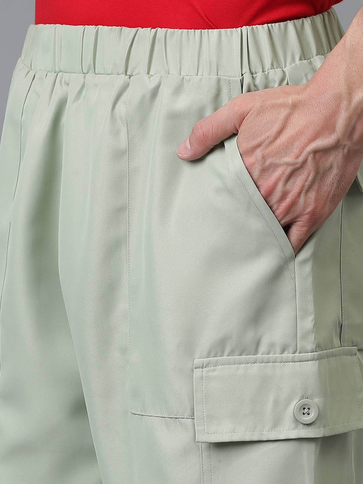 KOTTY  Solid Men Green Cargo Shorts