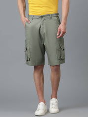 KOTTY  Solid Men Green Regular Shorts