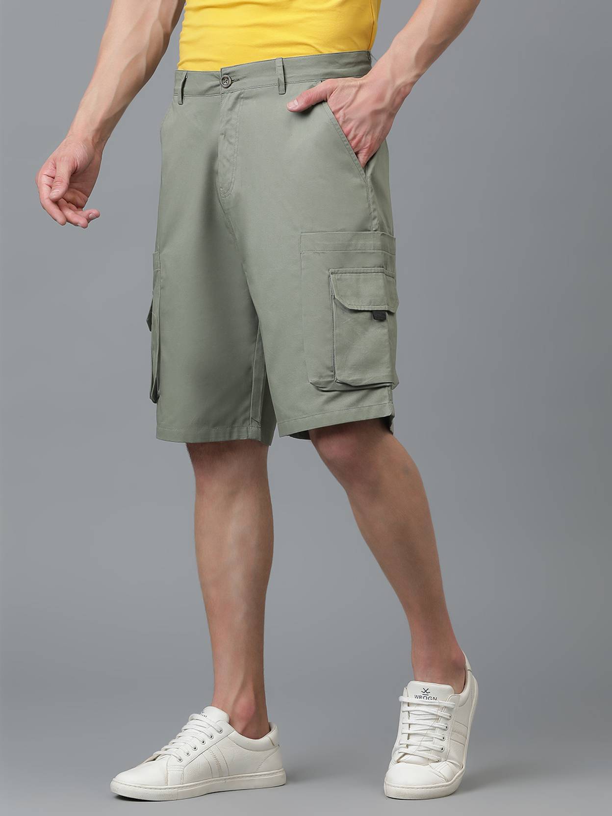 KOTTY  Solid Men Green Regular Shorts