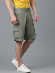 KOTTY  Solid Men Green Regular Shorts