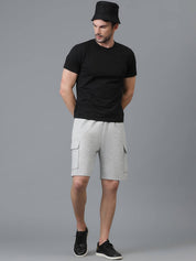 KOTTY  Solid Men Grey Cargo Shorts