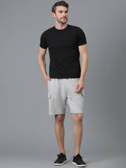 KOTTY  Solid Men Grey Cargo Shorts