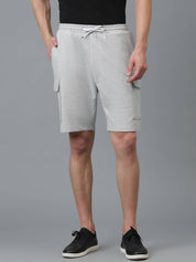 KOTTY  Solid Men Grey Cargo Shorts