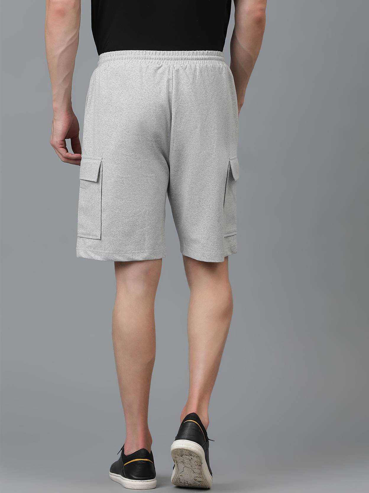 KOTTY  Solid Men Grey Cargo Shorts