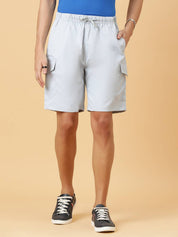 KOTTY  Solid Men Light Blue Cargo Shorts