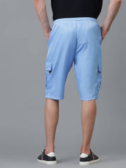 KOTTY  Solid Men Light Blue Cargo Shorts