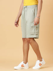 KOTTY  Solid Men Light Green Cargo Shorts