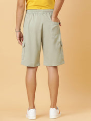 KOTTY  Solid Men Light Green Cargo Shorts