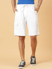 KOTTY  Solid Men White Cargo Shorts