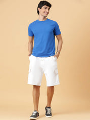 KOTTY  Solid Men White Cargo Shorts
