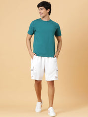 KOTTY  Solid Men White Regular Shorts