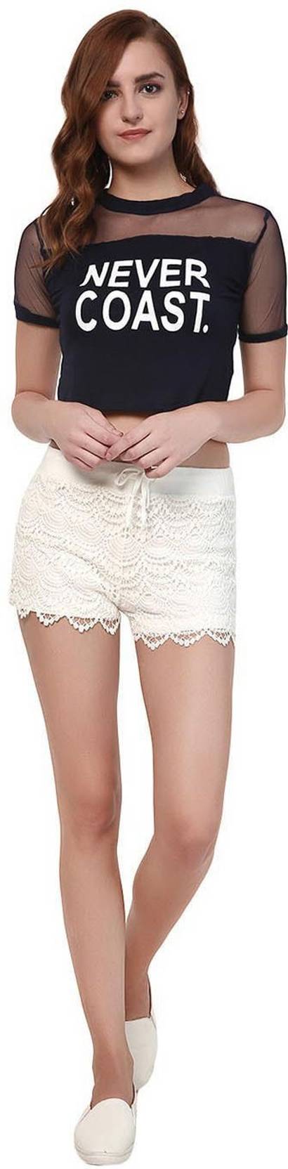 KOTTY  Solid Women Beige Regular Shorts