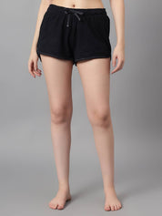 KOTTY  Solid Women Black Casual Shorts