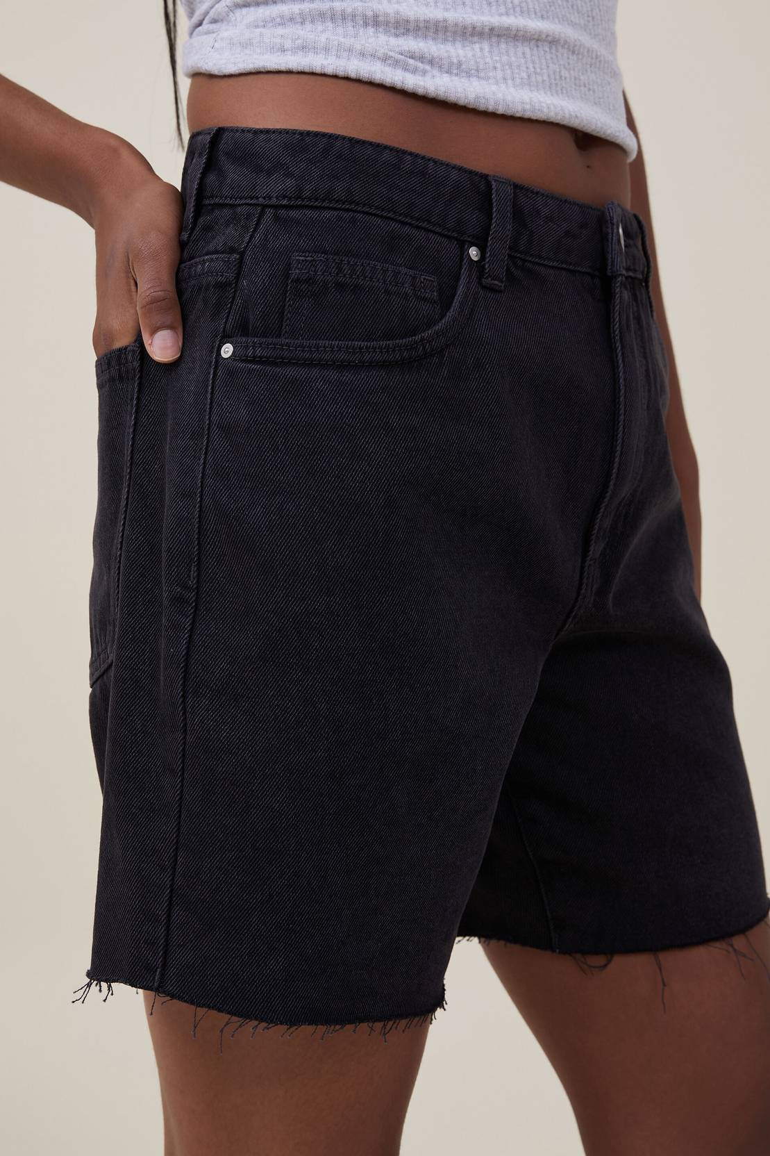 KOTTY  Solid Women Black Denim Shorts