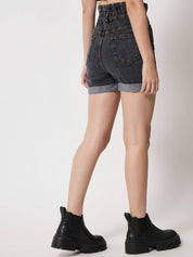 KOTTY  Solid Women Black Denim Shorts