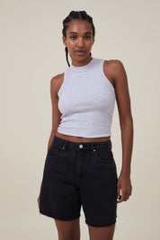 KOTTY  Solid Women Black Denim Shorts