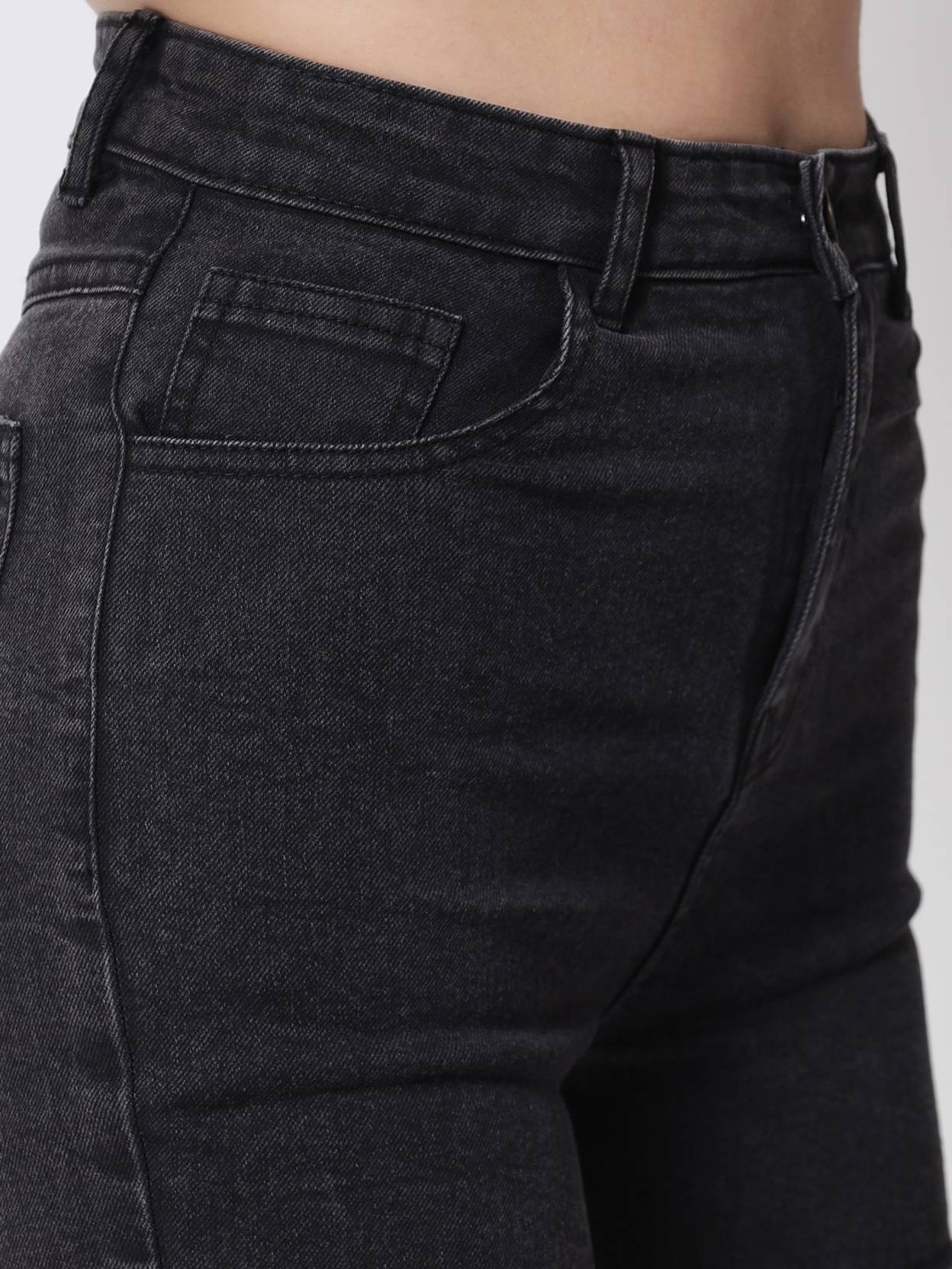 KOTTY  Solid Women Black Denim Shorts
