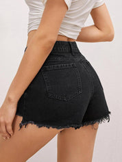 KOTTY  Solid Women Black Regular Shorts
