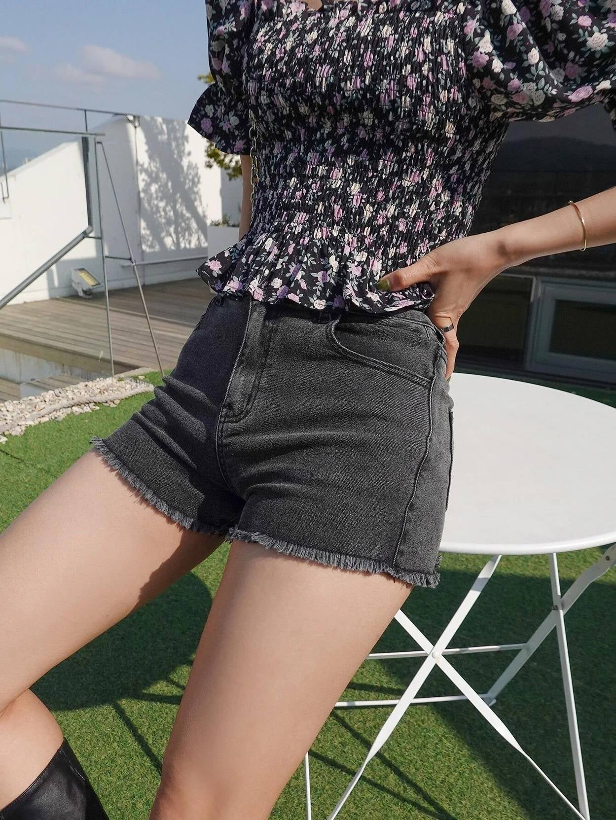 KOTTY  Solid Women Black Regular Shorts