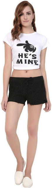 KOTTY  Solid Women Black Regular Shorts