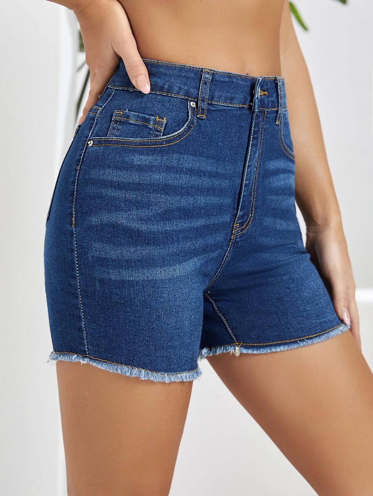 KOTTY  Solid Women Blue Regular Shorts